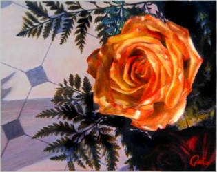 1216 H La rose orange du bouquet, FLORALE